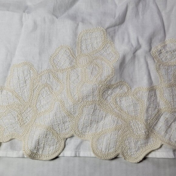 J. Crew Women White Linen Blend Sleeveless Top With Floral Lace Hem Size XS - Picture 2 of 7